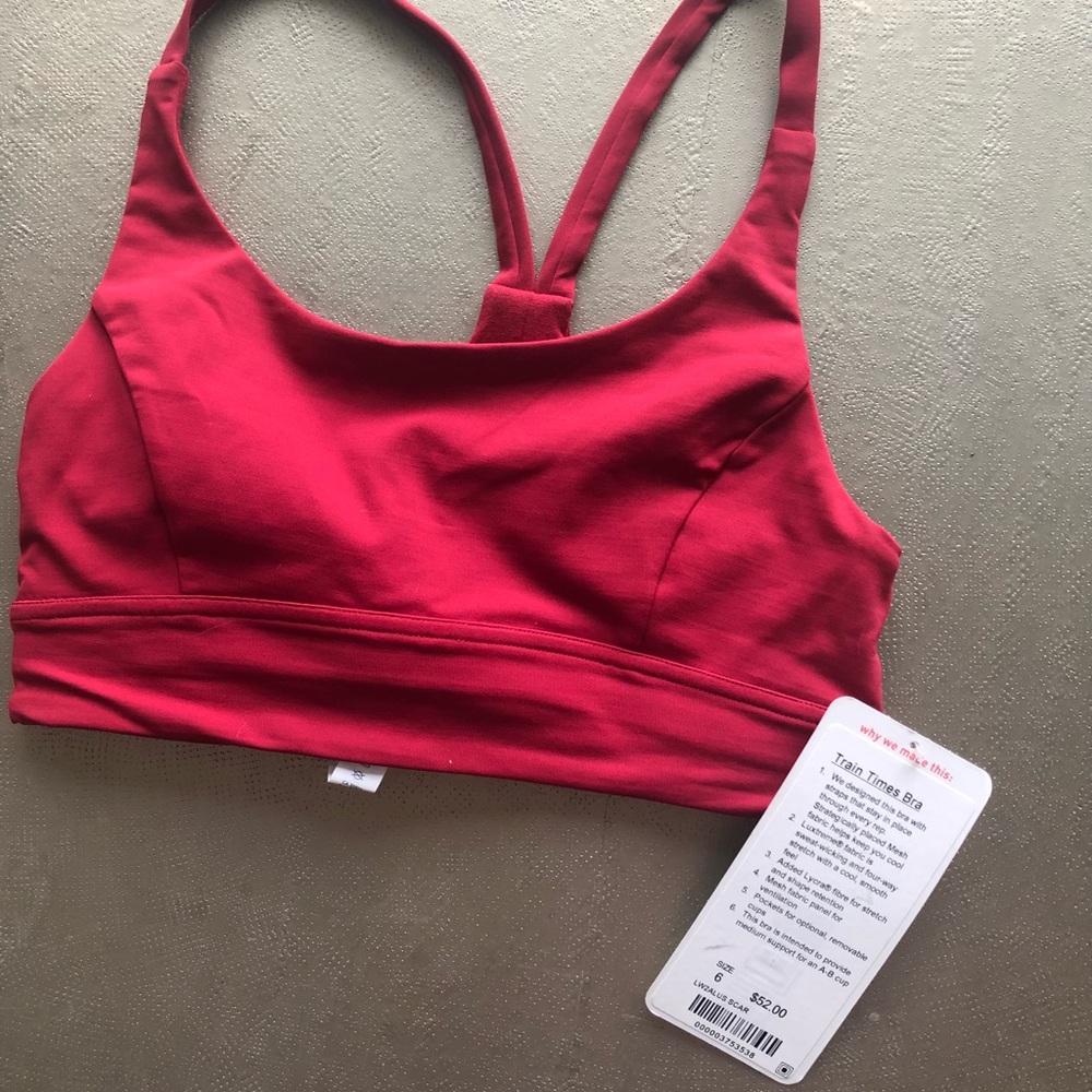 NWT Lululemon Scarlet Train Times sports bra